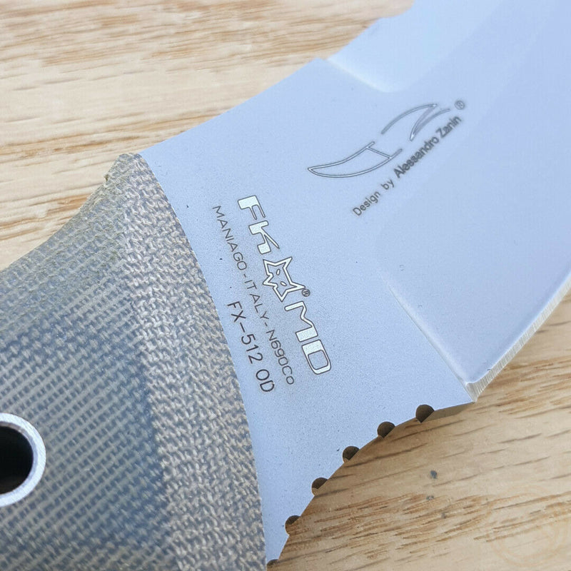 Fox Recon Fixed Knife 4.75" N690Co Steel Full Tang Blade Green Micarta Handle X512OD -Fox - Survivor Hand Precision Knives & Outdoor Gear Store