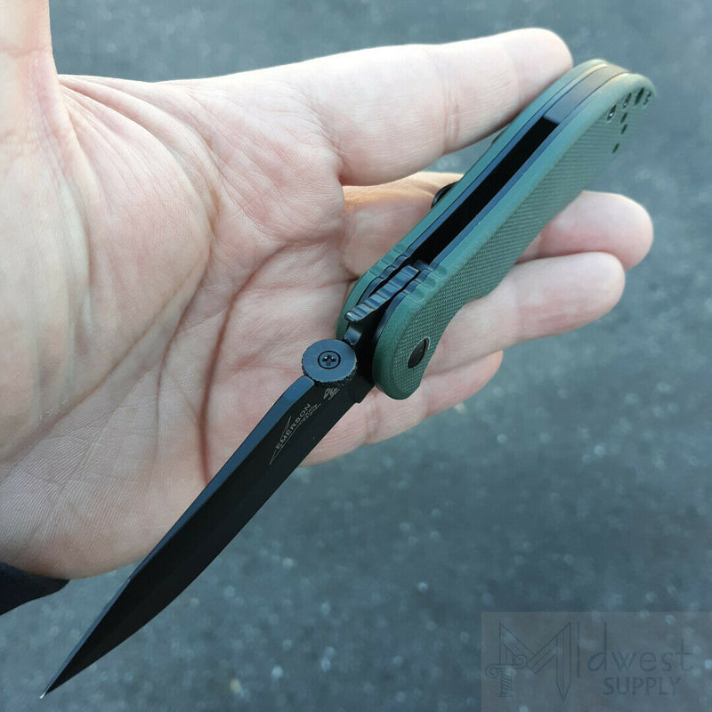 Kershaw Emerson CQC-5K Folding Knife 3" 8Cr13MoV Steel Blade Green G10 Handle 6074OLBLK -Kershaw - Survivor Hand Precision Knives & Outdoor Gear Store