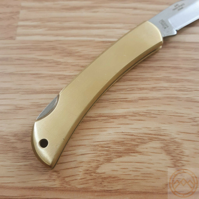 Rough Ryder Lockback Folding Knife 2.13" 440 Stainless Steel Blade Brushed Brass Handle 2004 -Rough Ryder - Survivor Hand Precision Knives & Outdoor Gear Store