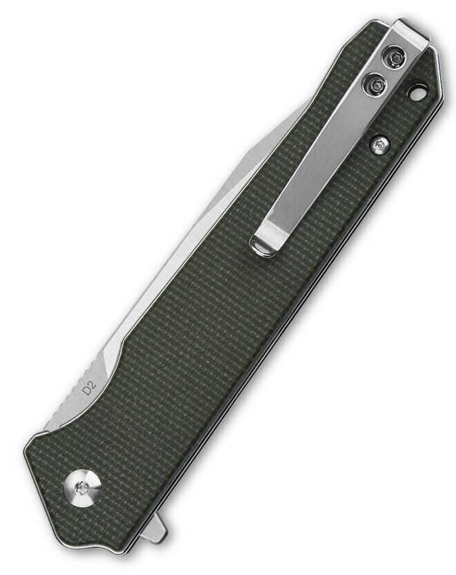 QSP Knife Mamba Linerlock Folding Knife 3.5" D2 Tool Steel Blade Green Micarta Handle 111I1 -QSP Knife - Survivor Hand Precision Knives & Outdoor Gear Store