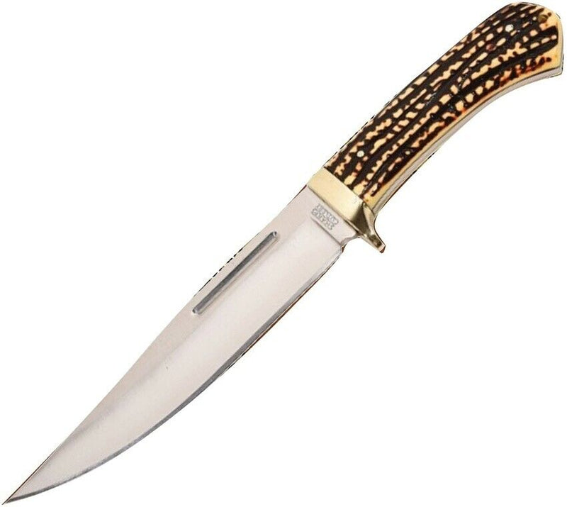 Frost Cutlery Bowie Fixed Knife 7" Stainless Steel Blade Stag Bone Resin Handle HP137SBR -Frost Cutlery - Survivor Hand Precision Knives & Outdoor Gear Store