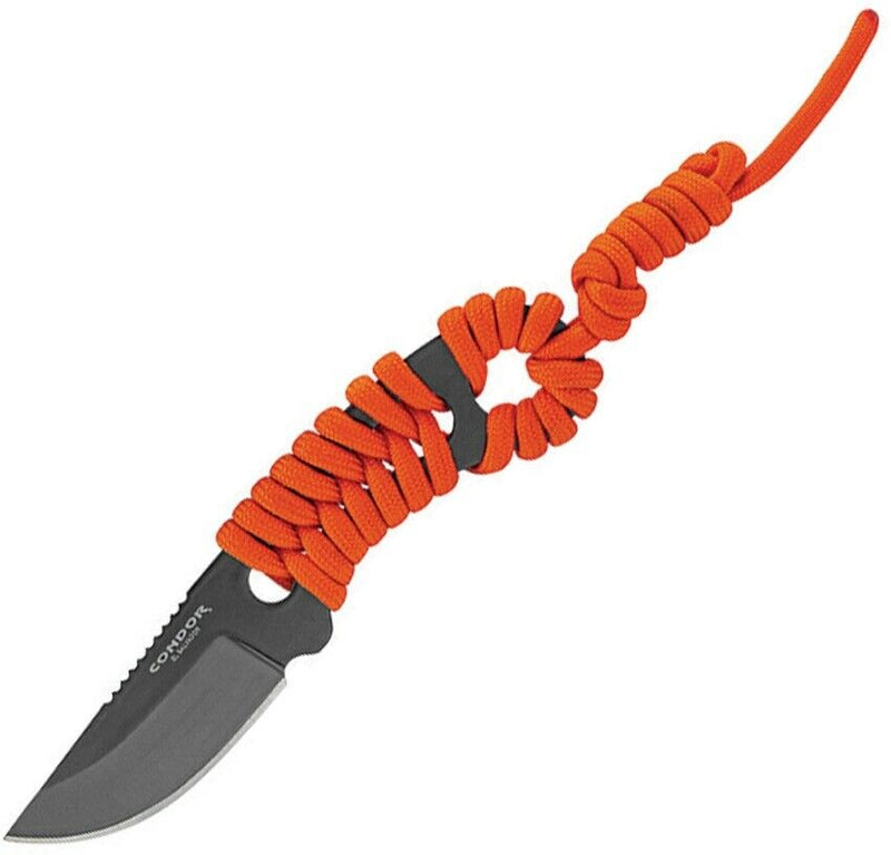 Condor Carlitos Neck Fixed Knife 2.5" 1075HC Steel Blade Orange Cord Wrapped Handle TK80625HC -Condor - Survivor Hand Precision Knives & Outdoor Gear Store