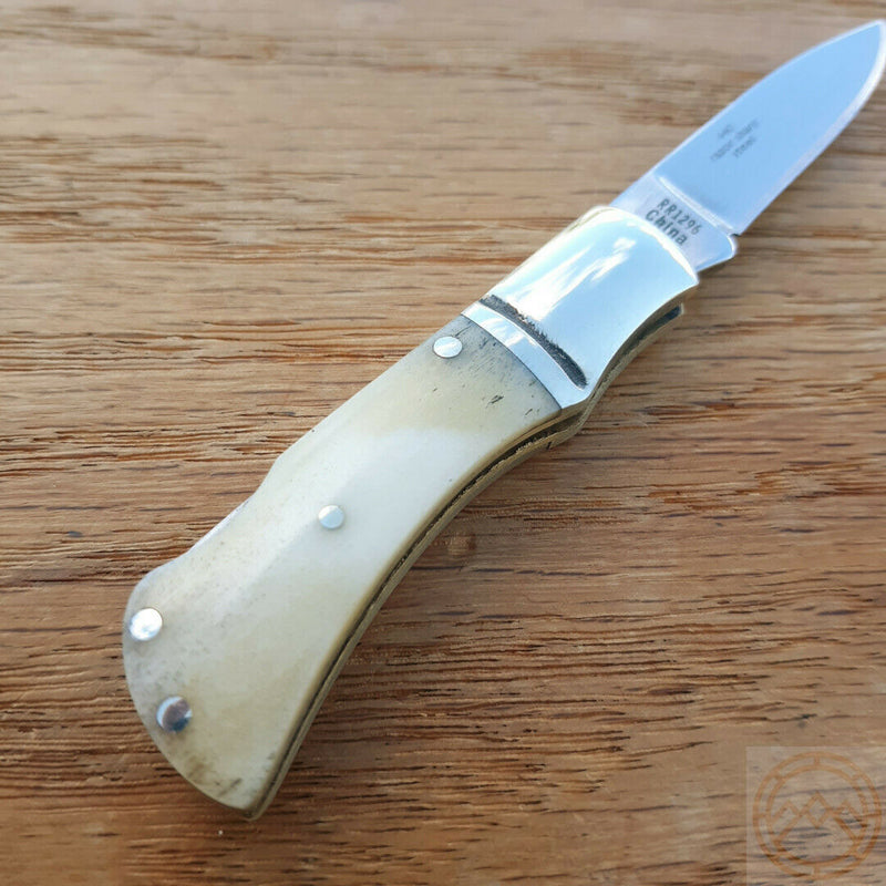 Rough Ryder Little Mustang Folding Knife 1.5" 440 Steel Blade White Bone Handle 1296 -Rough Ryder - Survivor Hand Precision Knives & Outdoor Gear Store