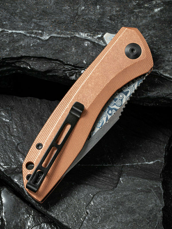 Civivi Baklash Linerlock Folding Knife 3.50" Damascus Steel Blade Copper Handle C801DS2 -Civivi - Survivor Hand Precision Knives & Outdoor Gear Store