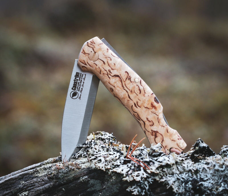 Casstrom Lars Falt Folding Knife 3" Bohler N690 Steel Blade Curly Birch Handle I17004 -Casstrom - Survivor Hand Precision Knives & Outdoor Gear Store