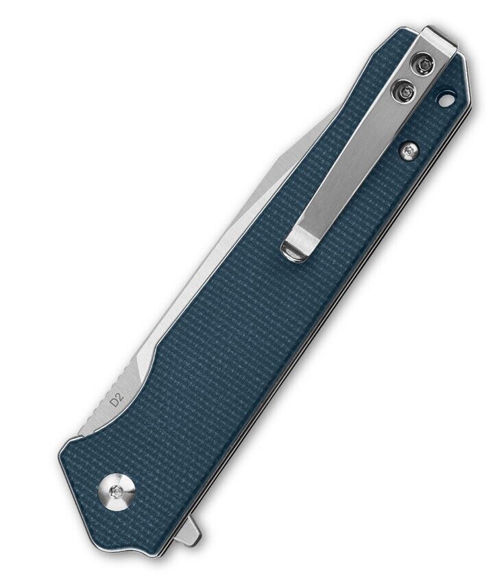 QSP Knife Mamba Linerlock Folding Knife 3.5" D2 Tool Steel Blade Blue Linen Micarta Handle 111H1 -QSP Knife - Survivor Hand Precision Knives & Outdoor Gear Store