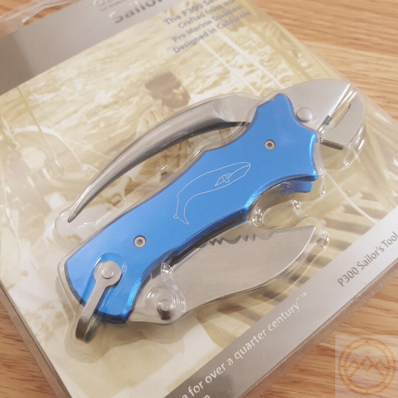 Myerchin Sailors Tool Liner Folding Knife Stainless Steel Blade Blue Aluminum Handle P300BL -Myerchin - Survivor Hand Precision Knives & Outdoor Gear Store