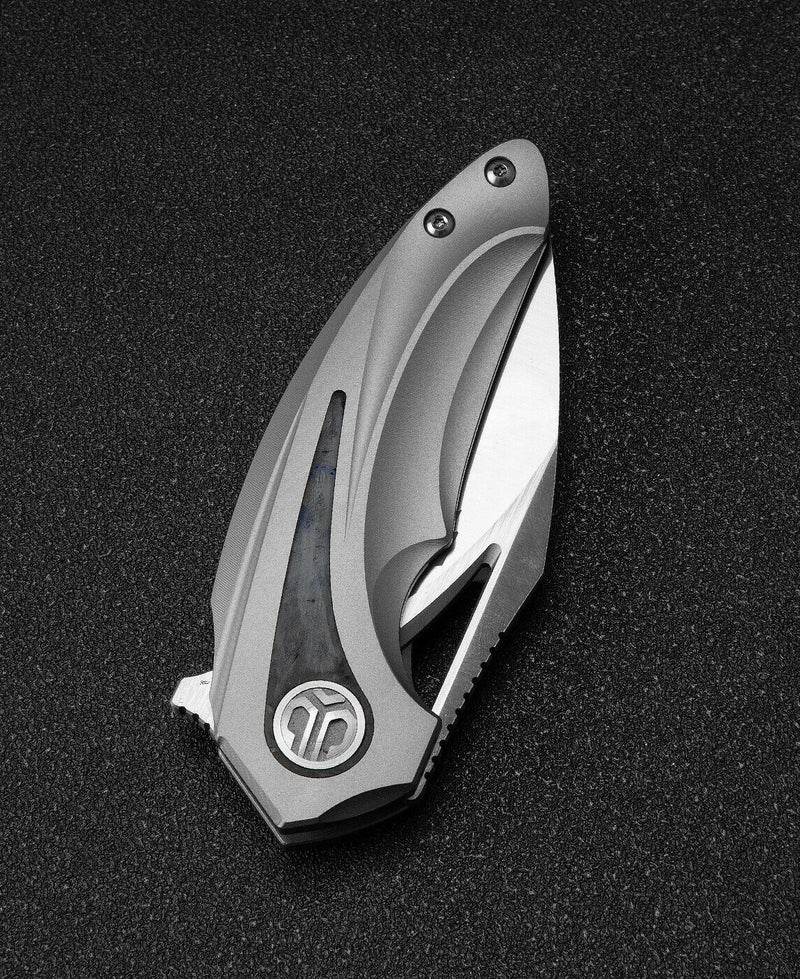 Bestech Knives Nuke Frame Folding Knife 2.63" M390 Steel Blade Gray Titanium/CF Handle T2107A -Bestech Knives - Survivor Hand Precision Knives & Outdoor Gear Store