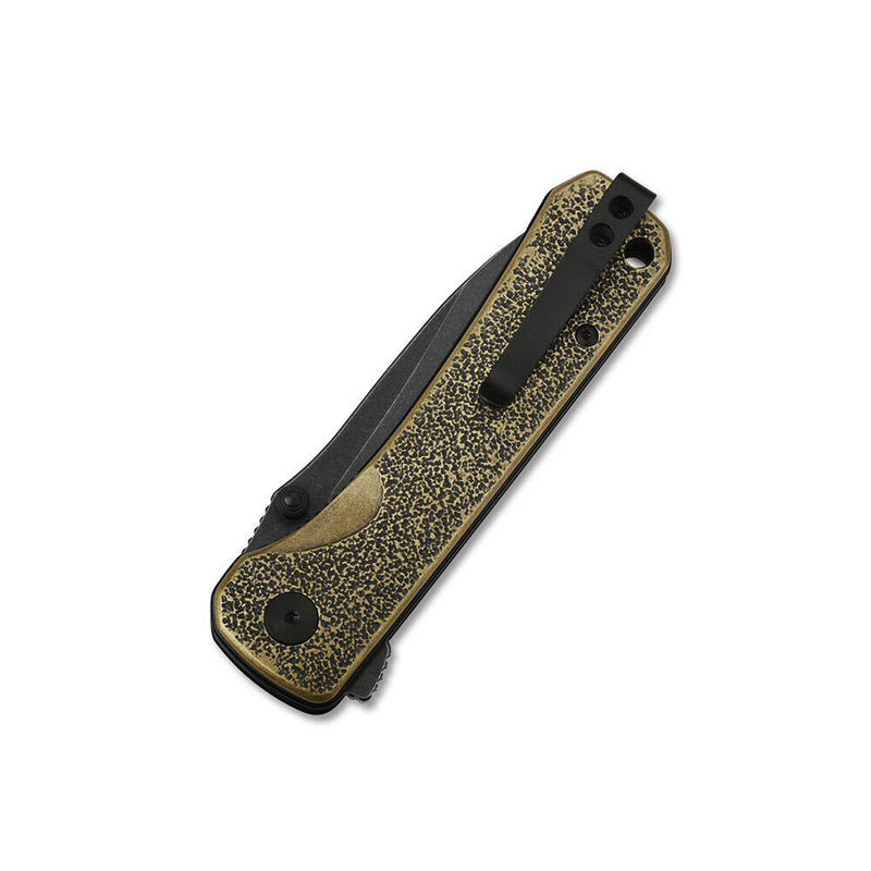 QSP Knife Hawk Linerlock Folding Knife 3.25" 14C28N Steel Blade Brass Handle 131L -QSP Knife - Survivor Hand Precision Knives & Outdoor Gear Store