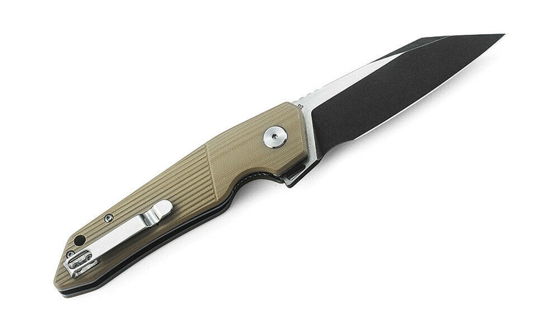 Bestech Knives Barracuda Folding Knife 3.5" D2 Tool Steel Blade Beige G10 Handle G15C2 -Bestech Knives - Survivor Hand Precision Knives & Outdoor Gear Store