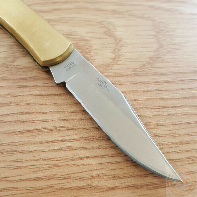 Rough Ryder Lockback Folding Knife 2.5" 440 Steel Clip Blade Brushed Brass Handle 1978 -Rough Ryder - Survivor Hand Precision Knives & Outdoor Gear Store