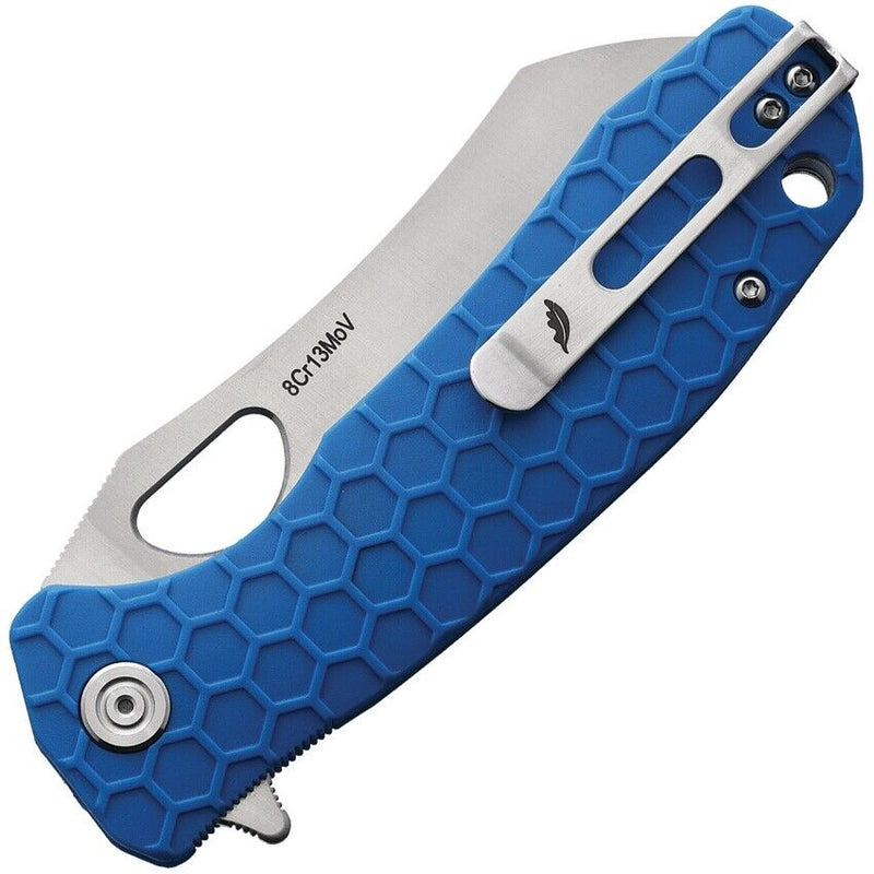 Honey Badger Knives Linerlock Folding Knife 3.63" 8Cr13MoV Steel Warncleaver Blade Blue Textured GRN Handle 1034 -Honey Badger Knives - Survivor Hand Precision Knives & Outdoor Gear Store