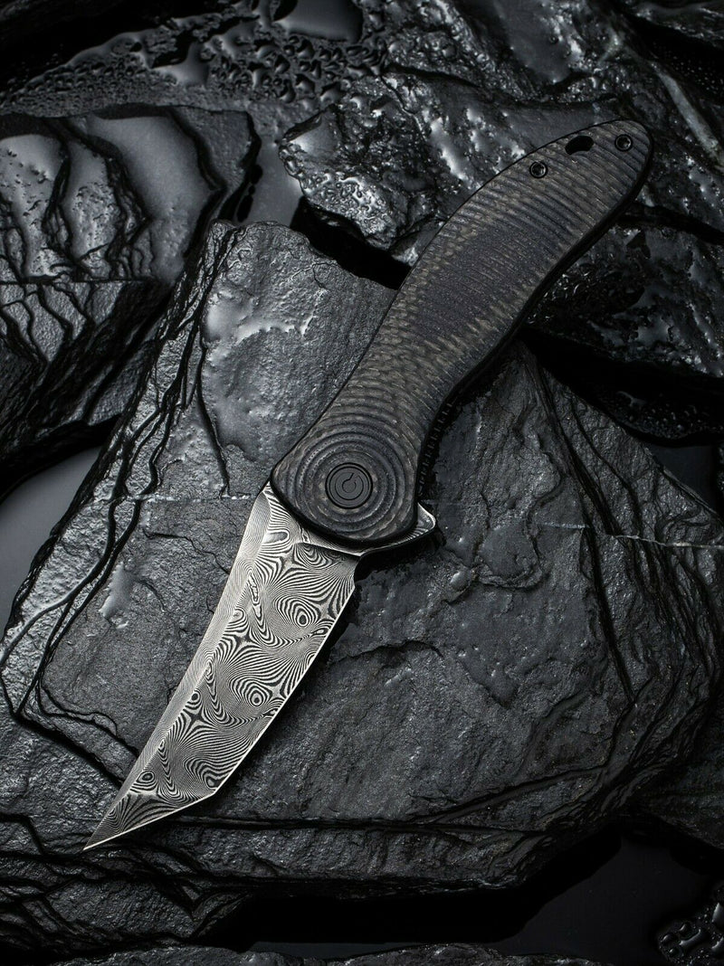 Civivi Synergy3 Linerlock Folding Knife 3.25" Damascus Steel Blade Carbon Fiber Handle 20075ADS1 -Civivi - Survivor Hand Precision Knives & Outdoor Gear Store