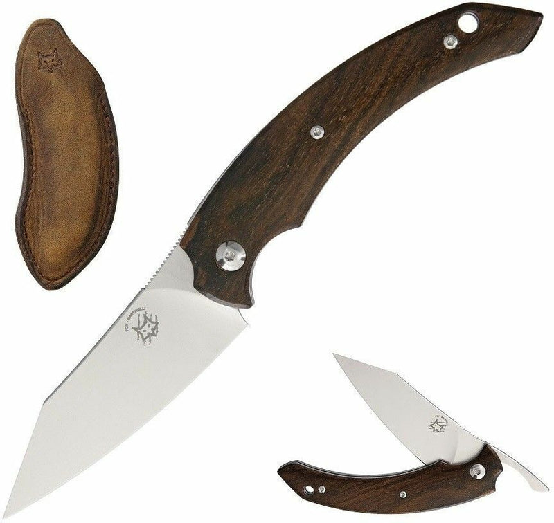 Fox Dragotac Piemontes Folding Knife 3" N690Co Steel Blade Brown Ziricote Wood Handle X518ZW -Fox - Survivor Hand Precision Knives & Outdoor Gear Store