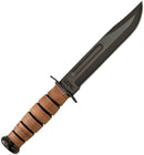 KA-BAR USMC Fighter Fixed Knife 7" 1095 Steel Blade Stacked Leather / Carbon Handle 1217 -Ka-Bar - Survivor Hand Precision Knives & Outdoor Gear Store