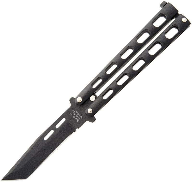 Bear & Son Butterfly Folding Knife 3.75" 1095HC Steel Blade Powder Coated Zinc Handle 115TANB -Bear & Son - Survivor Hand Precision Knives & Outdoor Gear Store