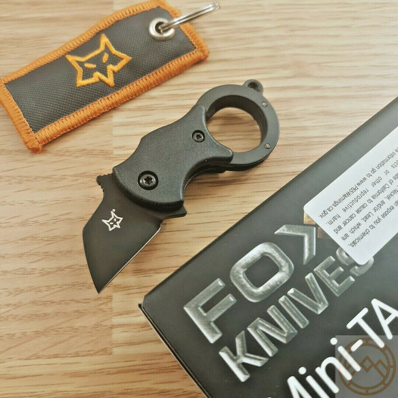 Fox Mini-Ta Linerlock Folding Knife 1" 4116 Steel Blade Black FRN Handle 536B -Fox - Survivor Hand Precision Knives & Outdoor Gear Store