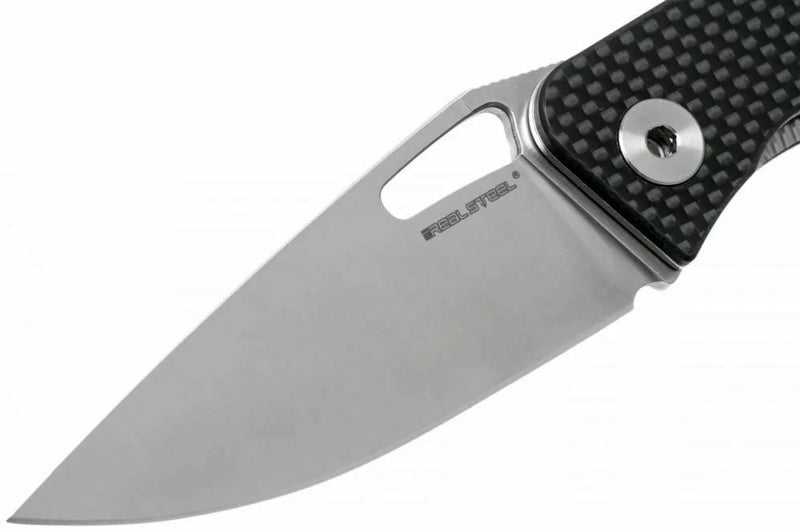 Real Steel Terra Folding Knife 3.5" 14C28N Steel Blade Black Carbon Fiber Handle 7454 -Real Steel - Survivor Hand Precision Knives & Outdoor Gear Store