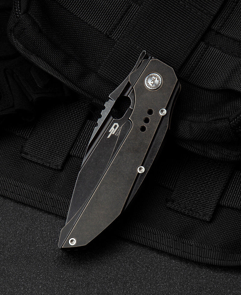 Bestech Knives Exploit Folding Knife 3.13" S35VN Steel Blade Black Titanium Handle KT2005C -Bestech Knives - Survivor Hand Precision Knives & Outdoor Gear Store