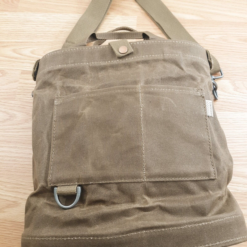 Barebones Living Foraging Bag Dark Khaki 12.5" x 4" x 13" Waterproof/Solid Canvas/Mesh Liner Waxed Cotton Construction RE099 -Barebones Living - Survivor Hand Precision Knives & Outdoor Gear Store