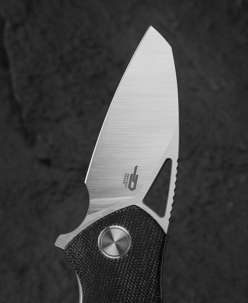 Bestech Knives Riverstone Folding Knife 2.5" 154CM Steel Blade Black Canvas Micarta Handle KL03D -Bestech Knives - Survivor Hand Precision Knives & Outdoor Gear Store