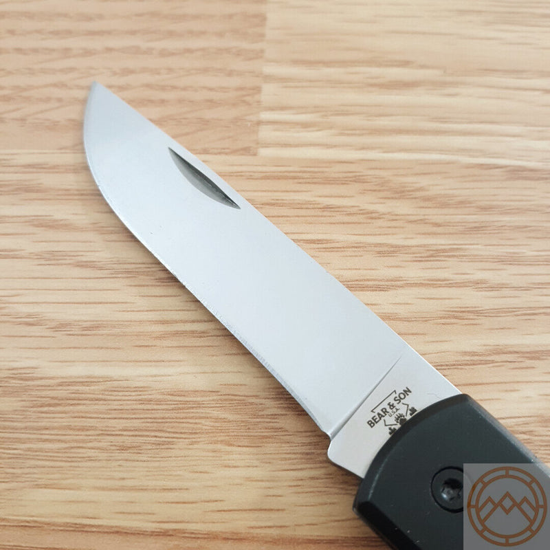 Bear & Son Large Farmhand Folding Knife 3.63" Stainless Steel Blade Black Aluminum Handle 138 -Bear & Son - Survivor Hand Precision Knives & Outdoor Gear Store