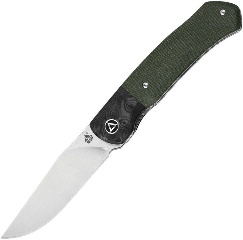 QSP Knife Gannet Folding Knife 3.38" 154CM Steel Blade Green Micarta Handle 137C -QSP Knife - Survivor Hand Precision Knives & Outdoor Gear Store