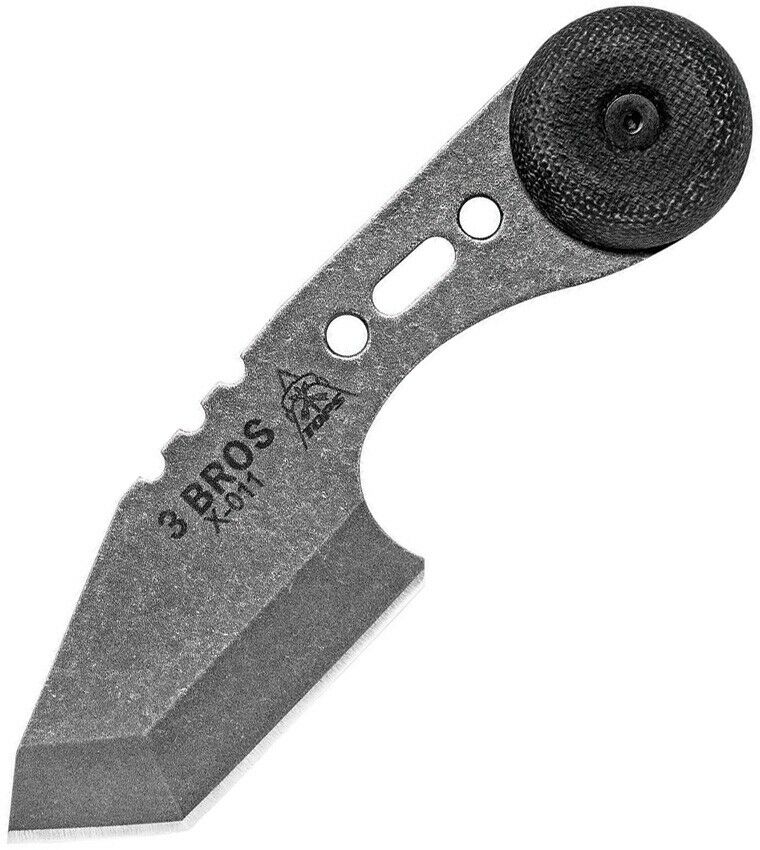 TOPS 3 Bros Neck Fixed Knife 2" 1095HC Steel Blade Black Canvas Micarta Handle 3BR02 -TOPS - Survivor Hand Precision Knives & Outdoor Gear Store