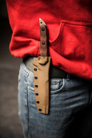 TOPS Missile Strike Fixed Knife 6" 1095HC Steel Full Blade Brown Canvas Micarta Handle MS01 -TOPS - Survivor Hand Precision Knives & Outdoor Gear Store