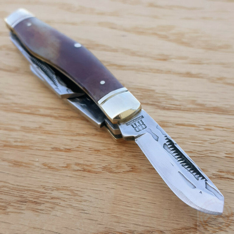 Rough Ryder Heavy Forge Pocket Knife Carbon Steel Blades Brown Smooth Bone Handle 1977 -Rough Ryder - Survivor Hand Precision Knives & Outdoor Gear Store