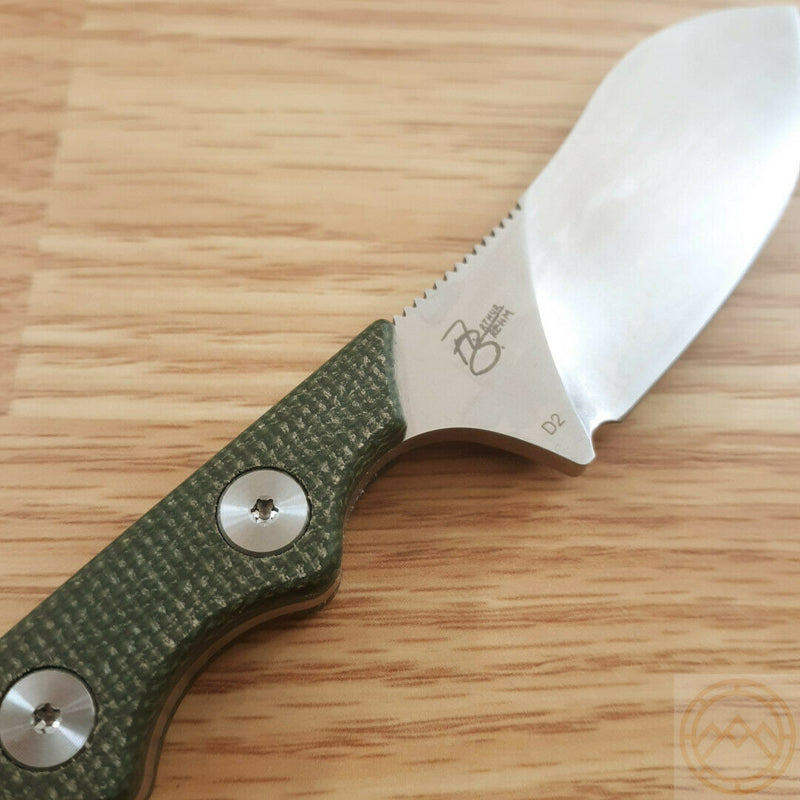 QSP Knife Neckmuk Neck Fixed Knife 2.88" D2 Tool Steel Blade Green Linen Micarta Handle 125F -QSP Knife - Survivor Hand Precision Knives & Outdoor Gear Store