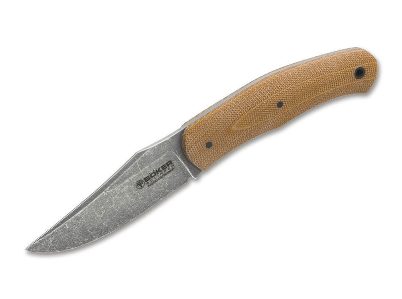 Boker Boxer Fixed Knife 3.25" N690 Steel Blade Natural Canvas Micarta Handle 120503 -Boker - Survivor Hand Precision Knives & Outdoor Gear Store