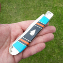 Frost Cutlery Arrowhead Trapper Pocket Knife Stainless Blades Turquoise Handle HS108AH -Frost Cutlery - Survivor Hand Precision Knives & Outdoor Gear Store