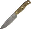 TOPS Baja Fixed Knife 4.875" 1095HC Steel Full Tang Blade Green Canvas Micarta Handle BAJA45 -TOPS - Survivor Hand Precision Knives & Outdoor Gear Store