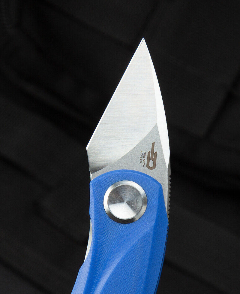 Bestech Knives Tulip Folding Knife 1.5" 14C28N Steel Blade Blue G10 Handle KG38D -Bestech Knives - Survivor Hand Precision Knives & Outdoor Gear Store