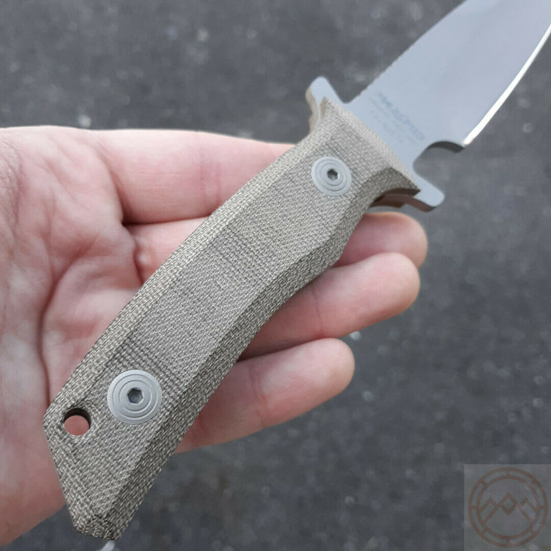 Fox Exagon Tactical Fixed Knife 5.5" 440C Steel Blade Green Canvas Micarta Handle 1665TK -Fox - Survivor Hand Precision Knives & Outdoor Gear Store