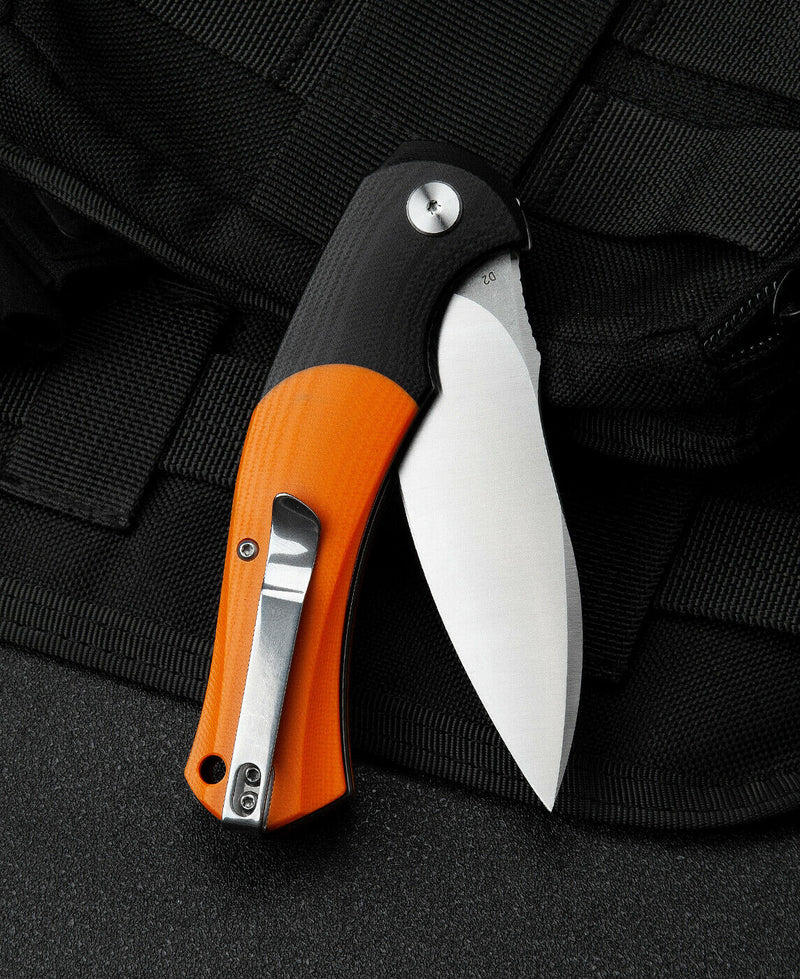 Bestech Knives Penguin Liner Folding Knife 3.63" D2 Tool Steel Blade Black / Orange G10 Handle G32C -Bestech Knives - Survivor Hand Precision Knives & Outdoor Gear Store