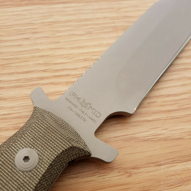 Fox E.T.K. Exagon Fixed Knife 6.75" 440C Steel Blade Green Canvas Micarta Handle 1663TK -Fox - Survivor Hand Precision Knives & Outdoor Gear Store