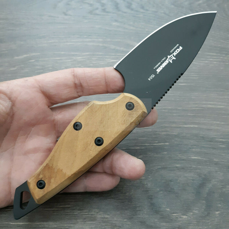 Fox Euro Hunter Fixed Knife 3.5" N690 Steel Full Tang Blade Olive Wood Handle 1504OL -Fox - Survivor Hand Precision Knives & Outdoor Gear Store