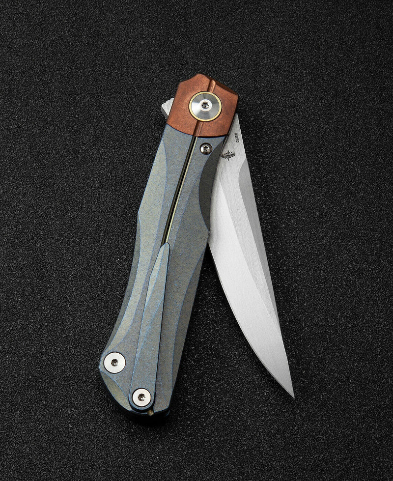 Bestech Knives THYRA Folding Knife 3.5" M390 Steel Blade Titanium/Copper Handle T2106D -Bestech Knives - Survivor Hand Precision Knives & Outdoor Gear Store