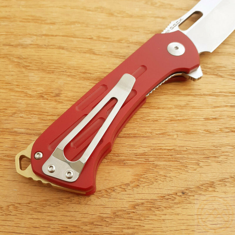 Kizer Cutlery Quatch Folding Knife 3" N690 Steel Blade Red Micarta Handle V3574N2 -Kizer Cutlery - Survivor Hand Precision Knives & Outdoor Gear Store