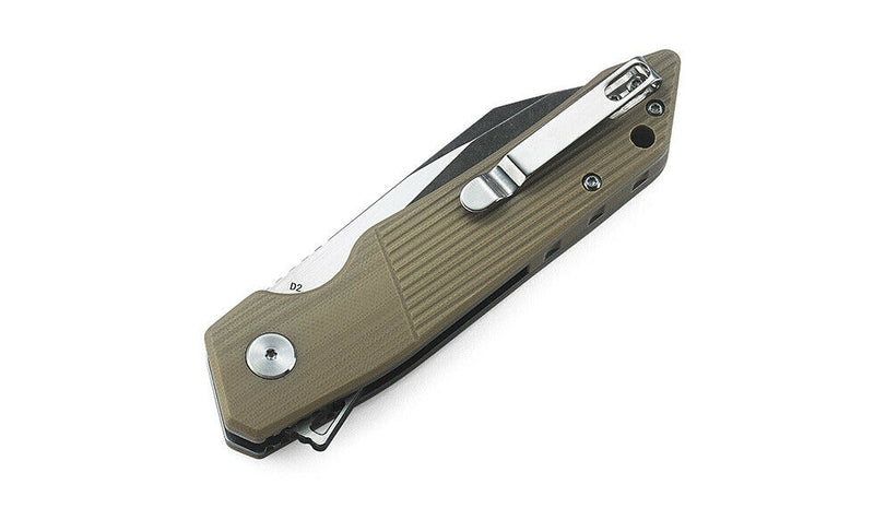 Bestech Knives Barracuda Folding Knife 3.5" D2 Tool Steel Blade Beige G10 Handle G15C2 -Bestech Knives - Survivor Hand Precision Knives & Outdoor Gear Store