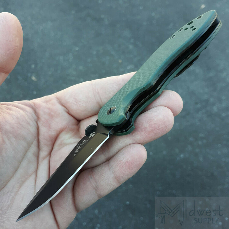 Kershaw Emerson CQC-5K Folding Knife 3" 8Cr13MoV Steel Blade Green G10 Handle 6074OLBLK -Kershaw - Survivor Hand Precision Knives & Outdoor Gear Store