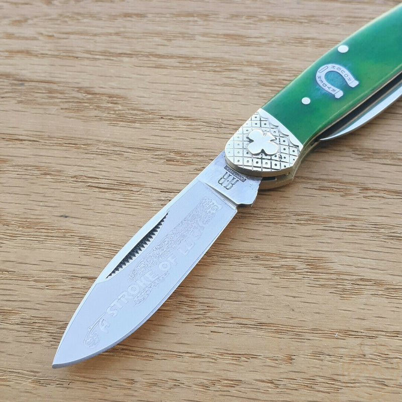 Rough Ryder Canoe Pocket Knife Stainless Steel Blades Green Smooth Bone Handle 1062 -Rough Ryder - Survivor Hand Precision Knives & Outdoor Gear Store