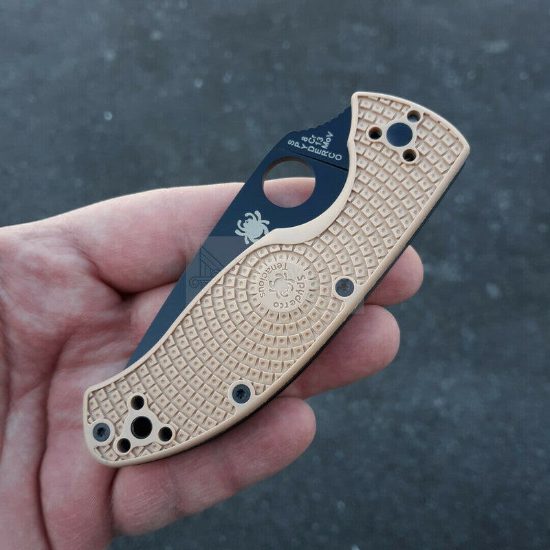 Spyderco Tenacious LWT Tan Folding Knife 3.38" 8Cr13MoV Steel Blade FRN Handle 122PTNBK -Spyderco - Survivor Hand Precision Knives & Outdoor Gear Store