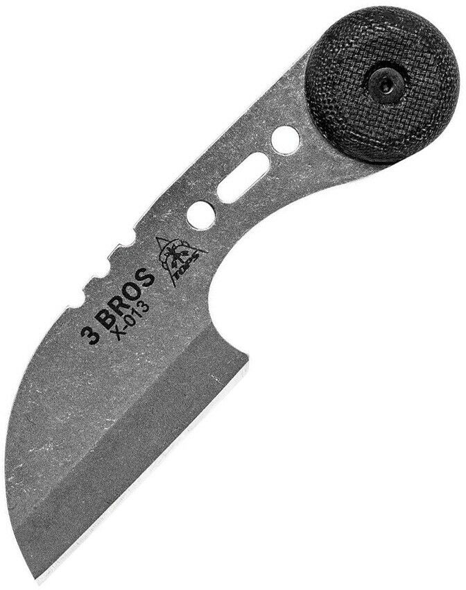 TOPS 3 Bros Neck Fixed Knife 2" 1095HC Steel Blade Black Canvas Micarta Handle 3BR03 -TOPS - Survivor Hand Precision Knives & Outdoor Gear Store