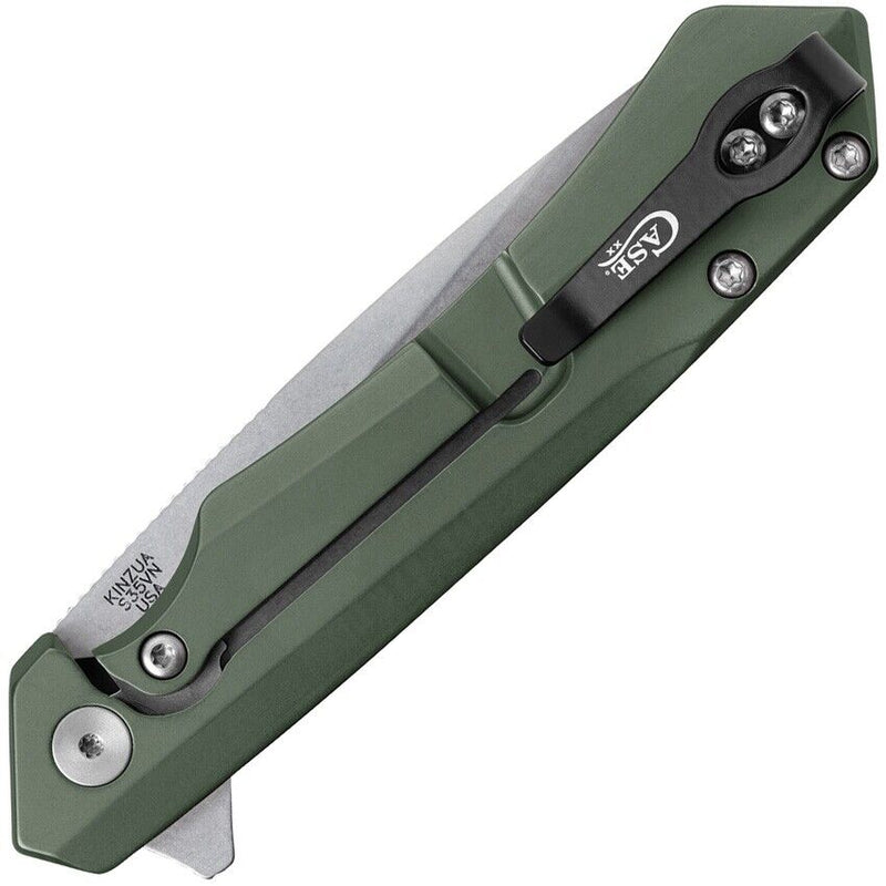 Case XX Kinzua Framelock Folding Knife 3.40" CPM-S35VN Steel Blade OD Green Aluminum Handle 64671 -Case Cutlery - Survivor Hand Precision Knives & Outdoor Gear Store