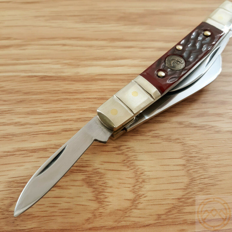 Hen & Rooster Congress Pocket Knife Carbon Steel Blades Brown Pick Bone Handle 324CBRPB -Hen & Rooster - Survivor Hand Precision Knives & Outdoor Gear Store