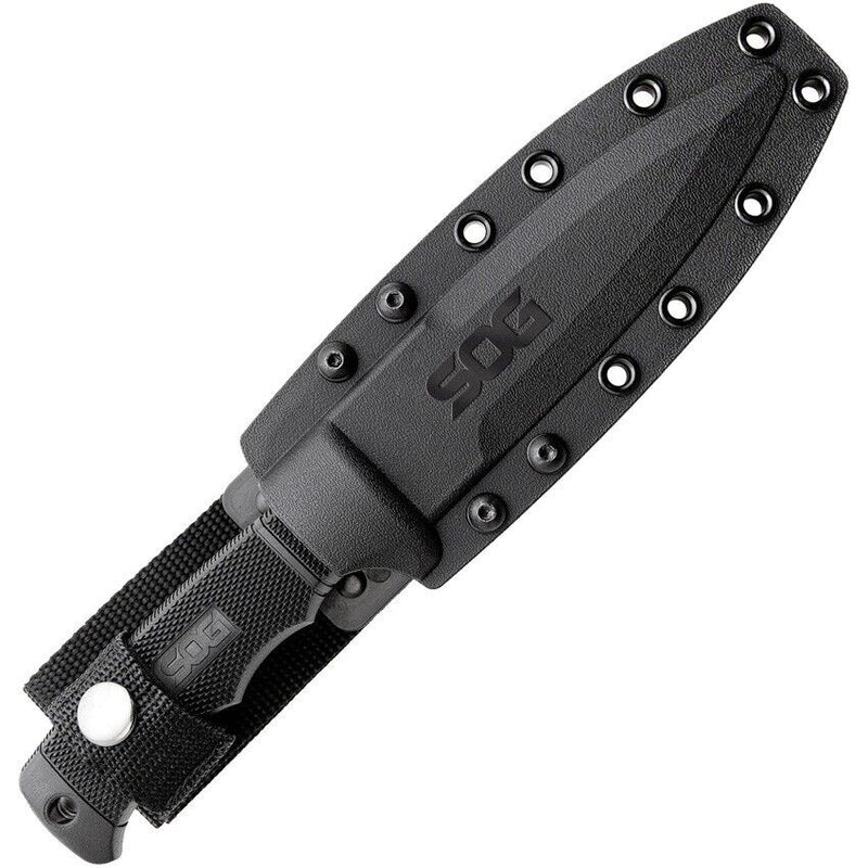 SOG SEAL Pup Elite Fixed Knife 4.5" Part Serrated Black TiNi Coated AUS-8 Steel Blade Glass Reinforced Zytel Handle GE37TK -SOG - Survivor Hand Precision Knives & Outdoor Gear Store