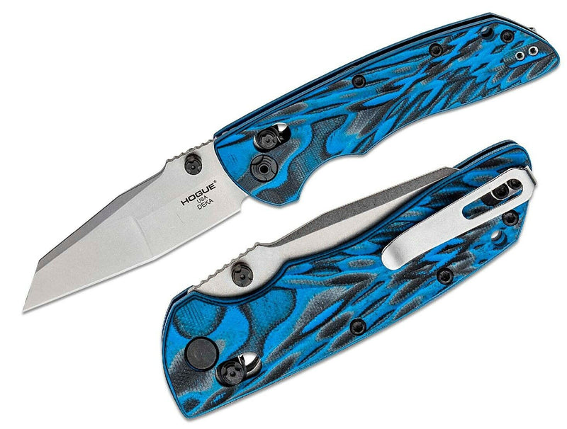 Hogue Deka ABLE Lock Folding Knife 3.25" CPM-20CV Steel Wharncliffe Blade Black / Blue Sculpted G10 Handle 24263 -Hogue - Survivor Hand Precision Knives & Outdoor Gear Store